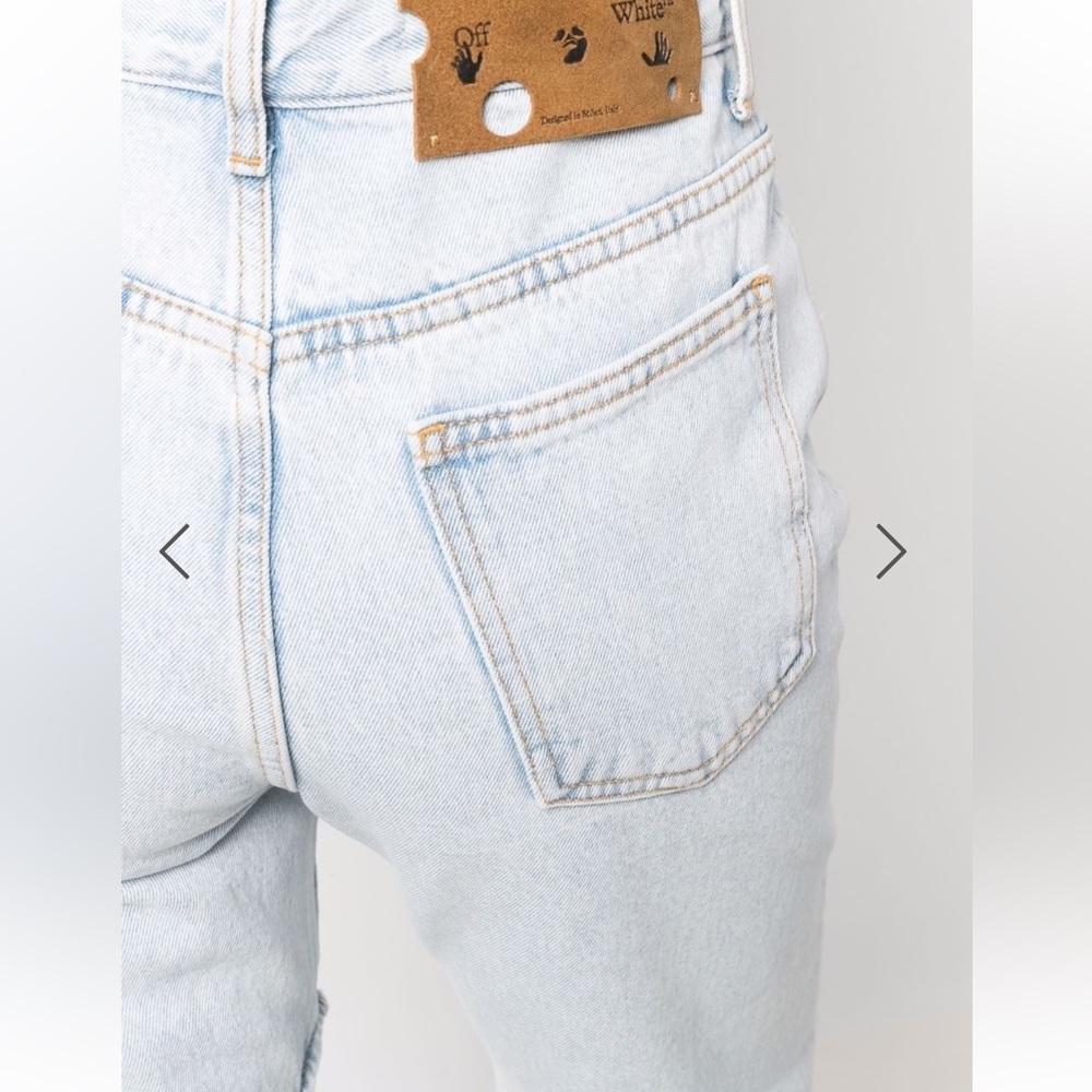 Off White Meteor Cut-Out Light Blue Women's Jeans - Picture 4 of 12
